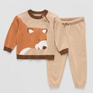 NWT Okie Dokie Baby Boys 2-Pc Sweater Pant Set 12 Months Cozy Knit Pullover Set